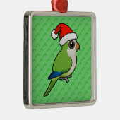 WeihnachtsmönchParakeet Silbernes Ornament (Rechts)