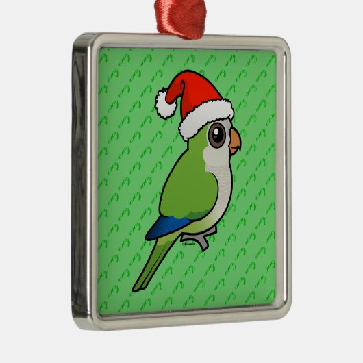 WeihnachtsmönchParakeet Silbernes Ornament (Rechts)