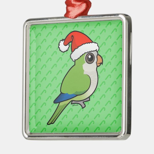 WeihnachtsmönchParakeet Silbernes Ornament (Links)