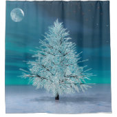 Weihnachtsmond Duschvorhang (Vorderseite)