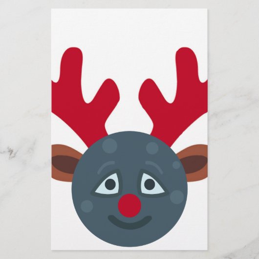 Weihnachtsmond Emoji Briefpapier (Vorderseite)