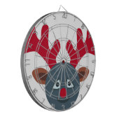 Weihnachtsmond Emoji Dartscheibe (Vorderseite Links)