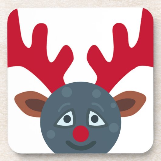 Weihnachtsmond Emoji Untersetzer (Vorderseite)