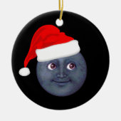 Weihnachtsmond Emoji Verzierungen Keramik Ornament (Vorne)