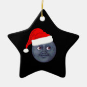 Weihnachtsmond Emoji Verzierungen Keramikornament (Vorne)