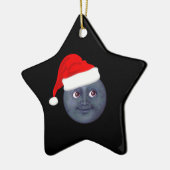 Weihnachtsmond Emoji Verzierungen Keramikornament (Links)