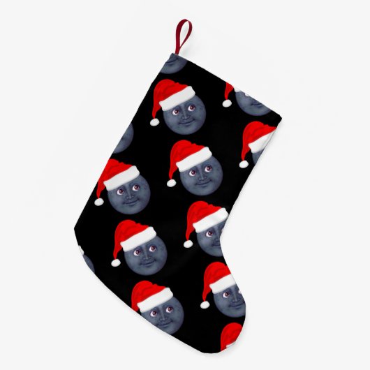 Weihnachtsmond Emoji WeihnachtsStrümpfe (Vorderansicht (hängend))