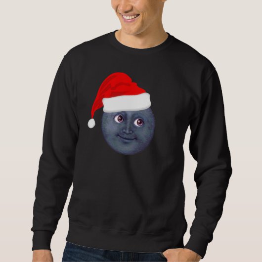 Weihnachtsmond Emoji Zug über Sweatshirt (Vorderseite)