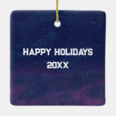 Weihnachtsmond-Ornament aus Kiefernholz Keramikornament (Rückseite)