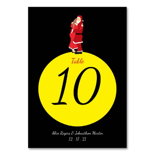 Weihnachtsmond-Tischnummer Tischnummer (Rückseite)