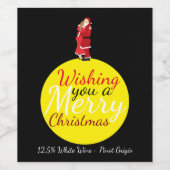 Weihnachtsmond wünscht Ihnen einen angenehmen Weih Weinetikett (Einzelnes Label)