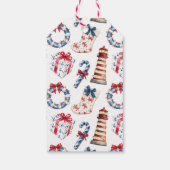 Weihnachtsmongram Bow Nautical Geschenkanhänger (Rückseite)