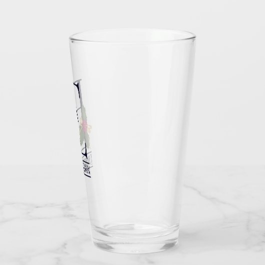 Weihnachtsmongramm E Personalisiertes Bier Glas (Links)