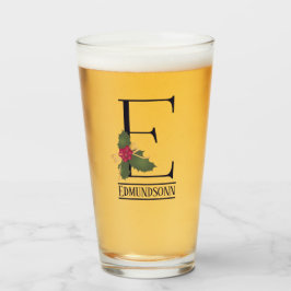 Weihnachtsmongramm E Personalisiertes Bier Glas