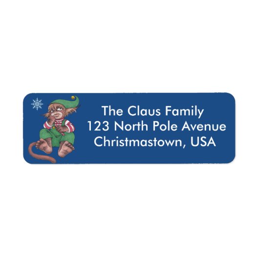 Weihnachtsmonkey Gnome Address Labels (Vorne)