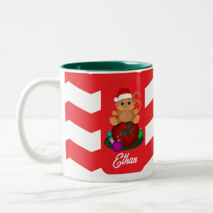 Weihnachtsmonkey Red Green Jagd Streifen Zweifarbige Tasse