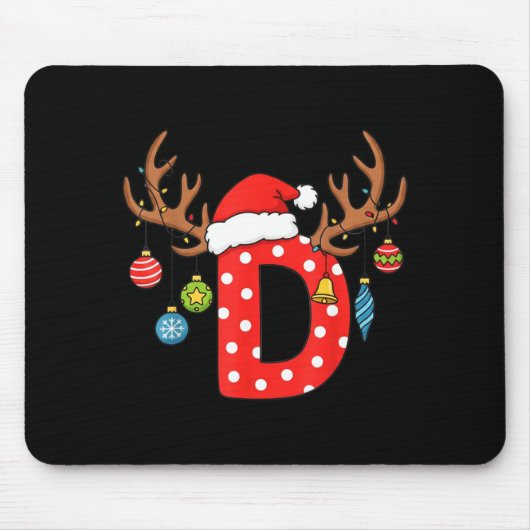 Weihnachtsmonogramm Alphabet Anfangsbuchstabe Buch Mousepad (Vorne)