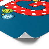 Weihnachtsmonogramm Alphabet Anfangsbuchstabe Buch Poster (Ecke)