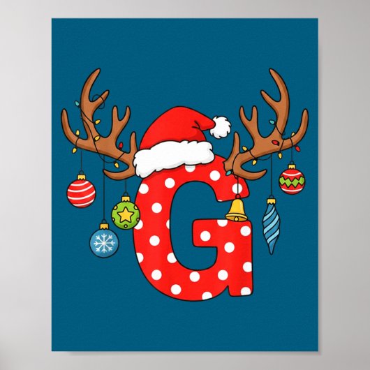 Weihnachtsmonogramm Alphabet Anfangsbuchstabe Buch Poster (Vorne)