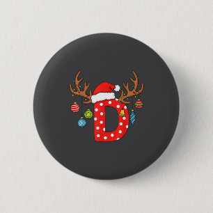 Weihnachtsmonogramm Alphabet Anfangsbuchstabe D Or Button
