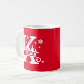 Weihnachtsmonogramm Anfangsbuchstabe Name Rot K Kaffeetasse (Vorderseite Links)