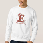 Weihnachtsmonogramm-Design Buchstabe E Sweatshirt (Vorderseite)