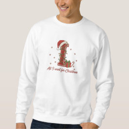 Weihnachtsmonogramm-Design Buchstabe I Sweatshirt
