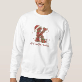 Weihnachtsmonogramm-Design mit Buchstabe K Sweatshirt