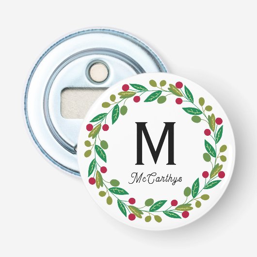 Weihnachtsmonogramm flaschenöffner (Vorderseite)