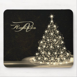 Weihnachtsmonogramm Golden Glänzender Baum Winter  Mousepad