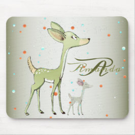Weihnachtsmonogramm Grüne Hirsche Feiertage Niedli Mousepad