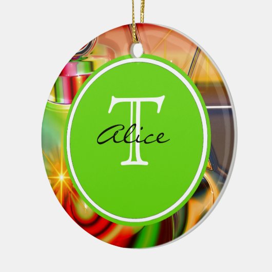 Weihnachtsmonogramm Keramikornament (Links)