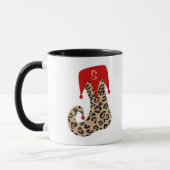 Weihnachtsmonogramm-Leopard-Strumpf-Tasse Tasse (Links)