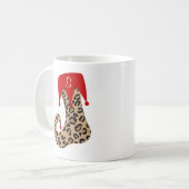 Weihnachtsmonogramm-Leopard-Strumpf-Tasse Tasse (Vorderseite Links)