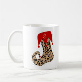 Weihnachtsmonogramm-Leopard-Strumpf-Tasse Tasse (Links)