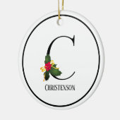 Weihnachtsmonogramm Letter C Personalisiert Keramik Ornament (Links)