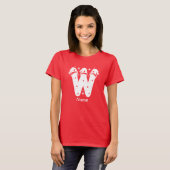 Weihnachtsmonogramm mit editierbarer Farbe und ind T-Shirt (Vorne ganz)