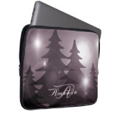 Weihnachtsmonogramm Rosa Bäume Feiertag Winter Laptopschutzhülle (Vorne Rechts)