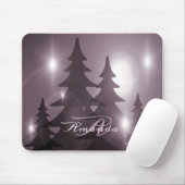 Weihnachtsmonogramm Rosa Bäume Feiertag Winter Mousepad (Mit Mouse)