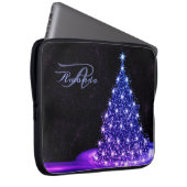 Weihnachtsmonogramm Rosa Blau Winter Schwarz Rusti Laptopschutzhülle (Vorne Rechts)