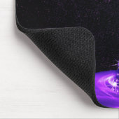 Weihnachtsmonogramm Rosa Blau Winter Schwarz Rusti Mousepad (Ecke)