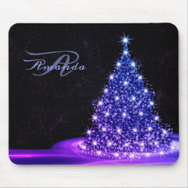 Weihnachtsmonogramm Rosa Blau Winter Schwarz Rusti Mousepad