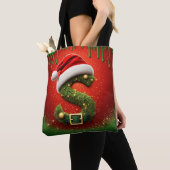 Weihnachtsmonogramm S mit Santa-Hut als festliches Tasche (Von Nahem)