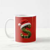 Weihnachtsmonogramm S mit Santa-Hut als Weihnachts Kaffeetasse (Links)