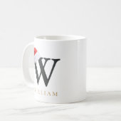 Weihnachtsmonogramm-Tasse Kaffeetasse (Vorderseite Links)
