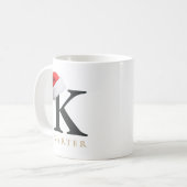 Weihnachtsmonogramm-Tasse Kaffeetasse (Vorderseite Links)
