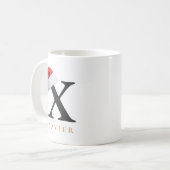 Weihnachtsmonogramm-Tasse Kaffeetasse (Vorderseite Links)