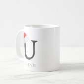 Weihnachtsmonogramm-Tasse Kaffeetasse (Vorderseite Links)