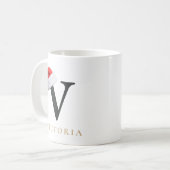 Weihnachtsmonogramm-Tasse Kaffeetasse (Vorderseite Links)