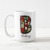 Weihnachtsmonogramm-Tasse, Tasse Personalisierter (Links)